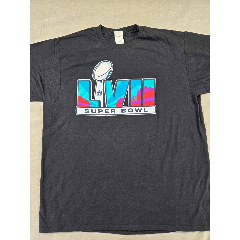 Port & Company Mens Super Bowl LVII Graphic T-Shirt Black XL NFL Football Tee